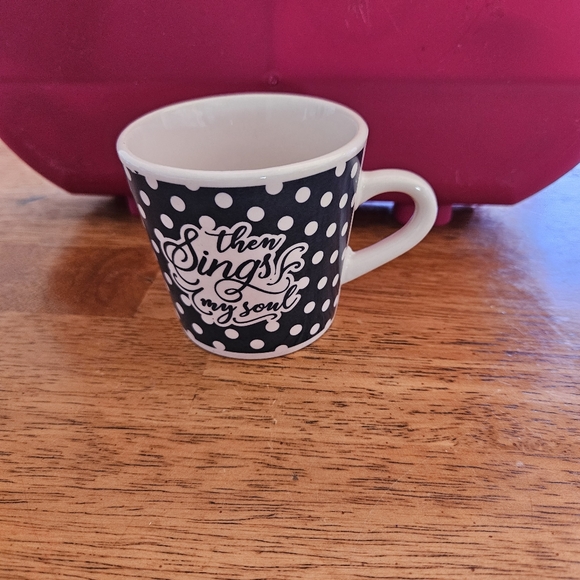 NWOT!!! Trisa Mini Coffee Cup Navy with White Polka Dots then Sings my S… - Picture 2 of 6